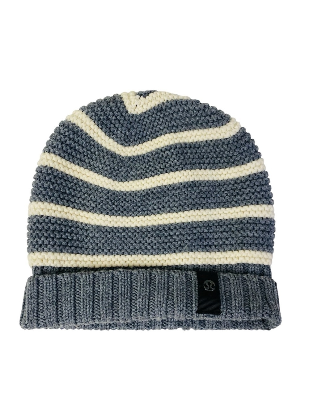 Lululemon Grey Striped Knit Beanie OS